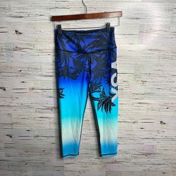 Victoria’s Secret sport blue palm tree VSX athletic leggings  size small - Picture 1 of 9